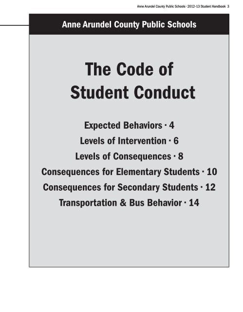 Student Handbook - Anne Arundel County Public Schools