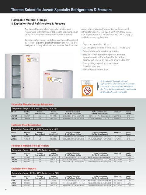 Thermo Scientific JewettÂ® Refrigerators and Freezers