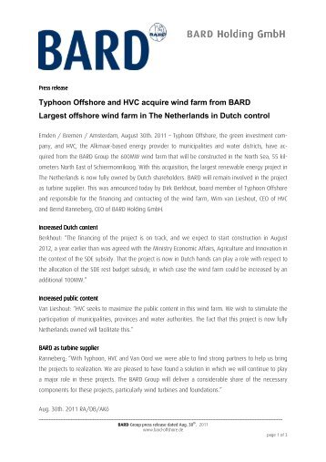 BARD Holding GmbH Holding GmbH - Bard Engineering GmbH