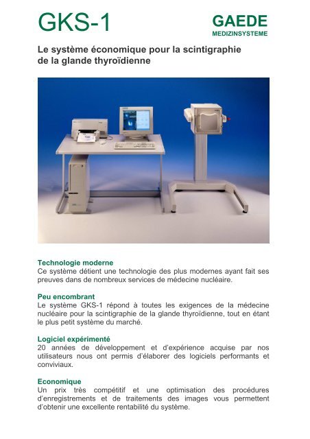 Le système économique pour la scintigraphie de la glande - gaede