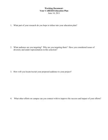 Delta CAREER Education Plan Worksheet (PDF)