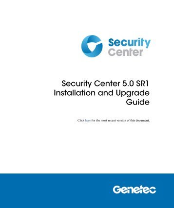 Security Center 5.0 SR1 Installation and Upgrade Guide - Genetec