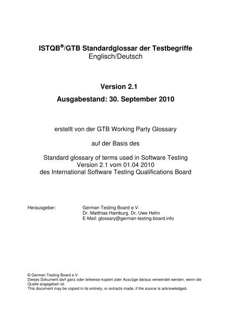 Neue Version des Glossar downloaden: Englisch - Deutsch