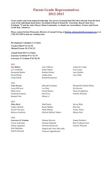 Download a list of 2012-2013 Parent Grade Representatives.