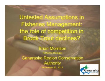 the role of competition in Brook Trout declines? - Toronto and ...