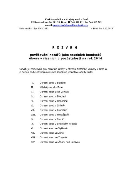 Česká republika - Krajský soud v Brně