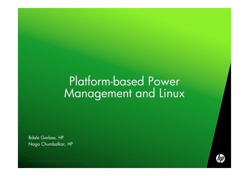 Platform-based Power Management and Linux - The Linux Foundation