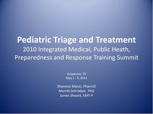 Pediatric Triage and Treatment - The 2012 Integrated Medical ...