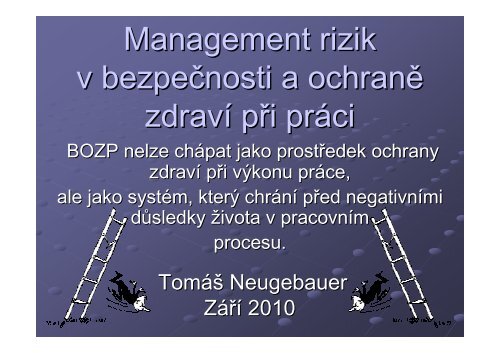 Management rizik v BOZP - VÃ­tejte na strÃ¡nkÃ¡ch BOZP a PO