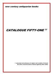 CATALOGUE FIFTY-ONE †† - New Century Antiquarian Books