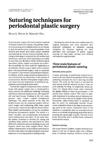 Suturing techniques for periodontal plastic surgery