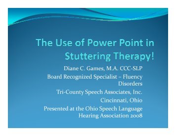 Stuttering: The Use of PowerPoint in Stuttering Therapy