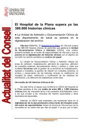 El Hospital de la Plana supera ya las 380.000 historias clÃ­nicas