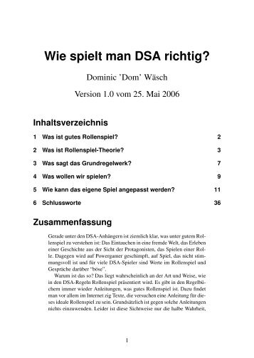 Wie spielt man DSA richtig?