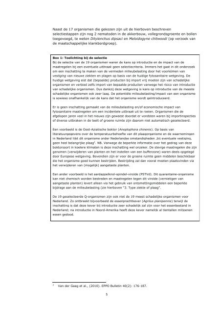 Rapport Evaluatie van de nota Duurzame gewasbescherming ... - Clm