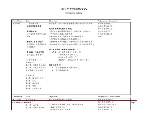 Currciculum Outline For Secondary 1 Mathematics Currciculum Outline For Secondary 1 Mathematics