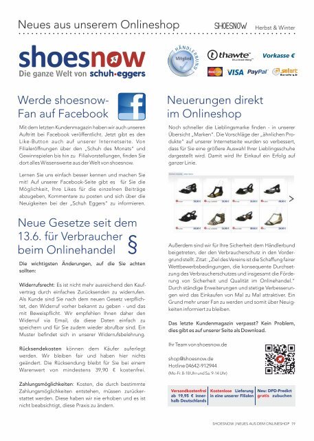 Shoesnow - Kundenmagazin 2 Herbst/Winter 2014