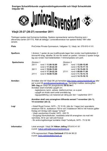 Juniorallsvenskan - Sveriges SchackfÃ¶rbund