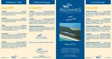 Aktuellen Preise für 2012 (PDF) - Aquamaris Strandresidenz Rügen
