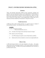 policies and procedures memorandum - University of Louisiana ...