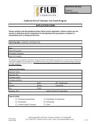 Application Form - California Film Commission - State of California
