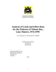 Analysis of Catch and Effort Data for the Fisheries of Nkhata Bay ...