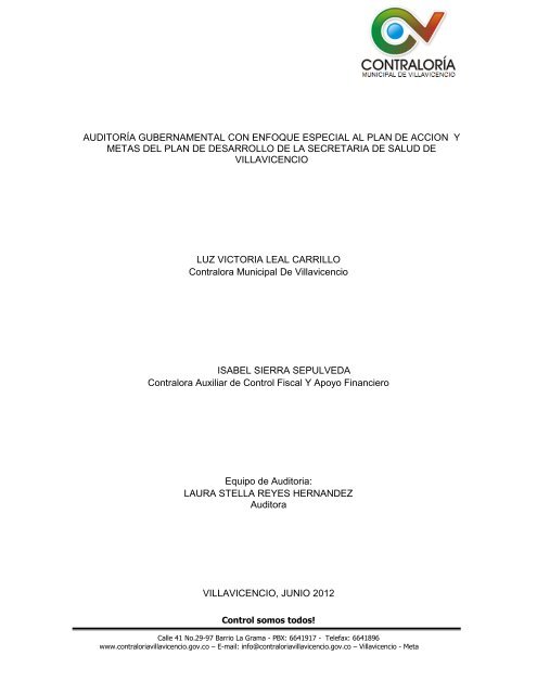 informe final de auditorÃ­a gubernamental con enfoque especial al ...