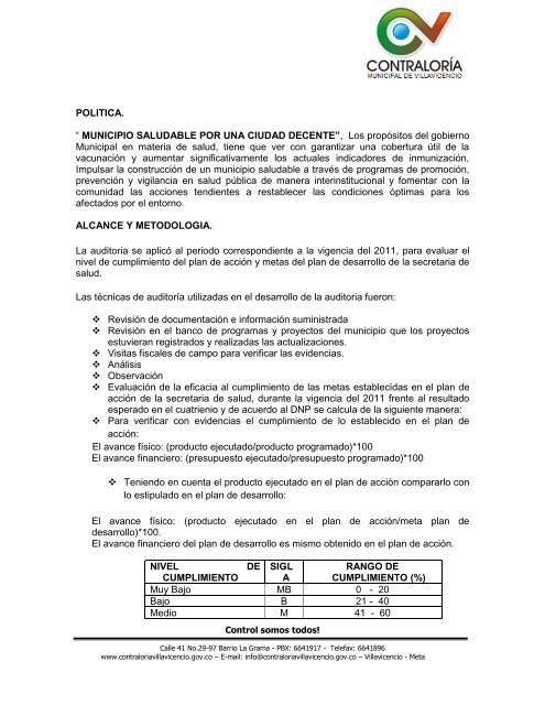 informe final de auditorÃ­a gubernamental con enfoque especial al ...