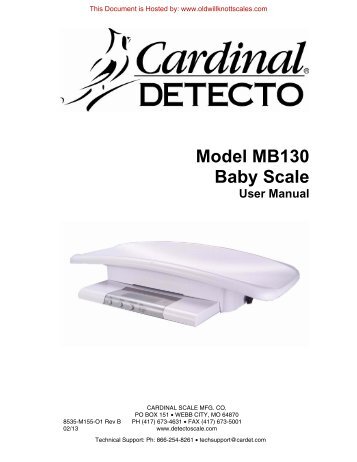 Model MB130 Baby Scale User Manual - Scale Manuals