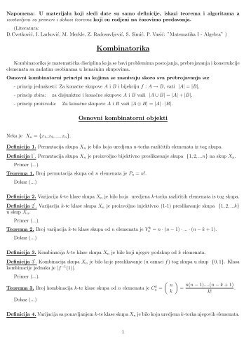 Kombinatorika - Matematika