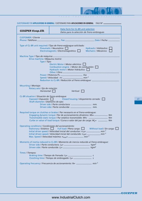 hydraulic clutch-brakes freno-embragues hidrÃ¡ulicos - opis.cz