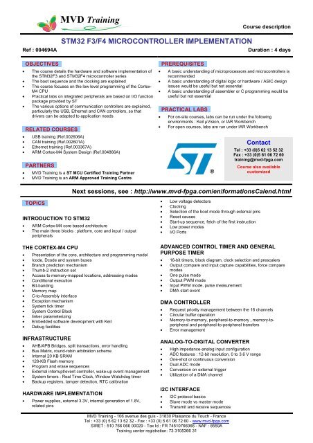 Formation microcontroleur STM32 F3 F4 Cortex M4