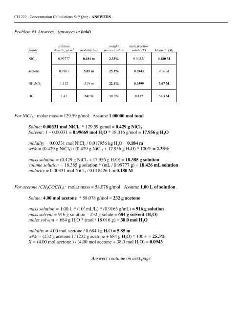 Solution Calculations Worksheet