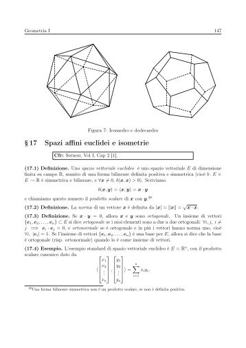 Â§ 17 Spazi affini euclidei e isometrie - Matematica e Applicazioni