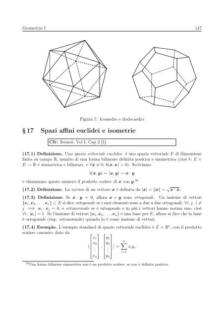 Â§ 17 Spazi affini euclidei e isometrie - Matematica e Applicazioni
