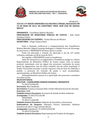 ata da 13Âª sessÃ£o ordinÃ¡ria da segunda cÃ¢mara, realizada em 15 ...