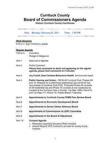 Agenda Packet - Currituck County Government