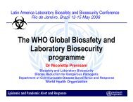 Dr Nicoletta Previsani Biosafety and Laboratory Biosecurity Biorisk ...