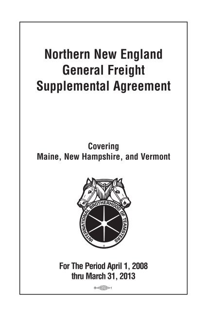 Northern New England General Freight Supplemental Agreement