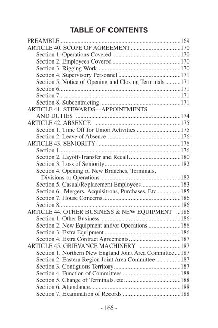 Northern New England General Freight Supplemental Agreement