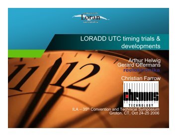 LORADD UTC Timing and Frequency Trials