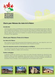 Charte pour Maisons des Amis de la Nature
