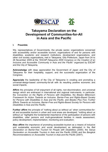 Takayama Declaration - European Network for Accessible Tourism