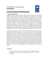 Lessons Learned Report on UNDP Assisted Projects - UNDP Nigeria