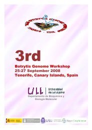 Botrytis Genome Workshop 25-27 September 2008 Tenerife, Canary ...