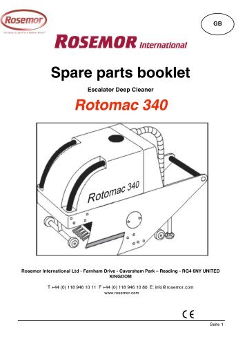 Spare parts booklet Rotomac 340