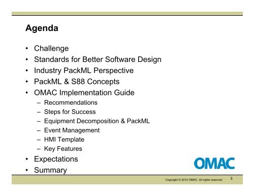 OMAC PackML Implementation Guide - ARC Advisory Group