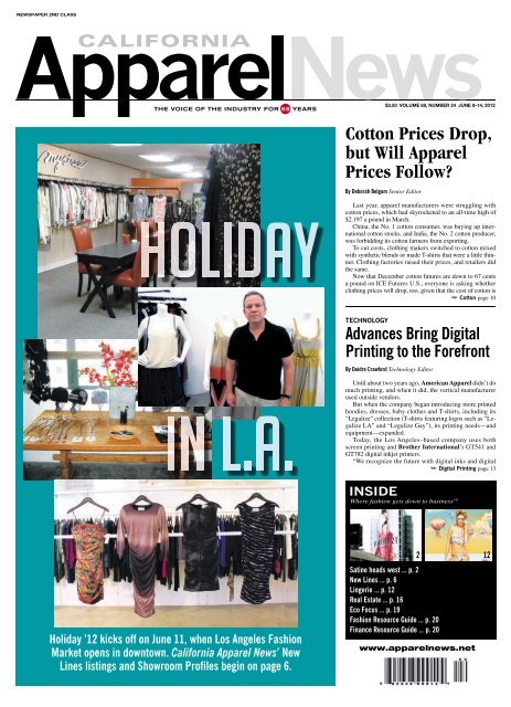 3.50 VOlUMe 68, nUMber 24 JUne 8–14 - California Apparel News