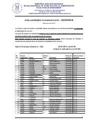 Geografie - Facultatea de Management