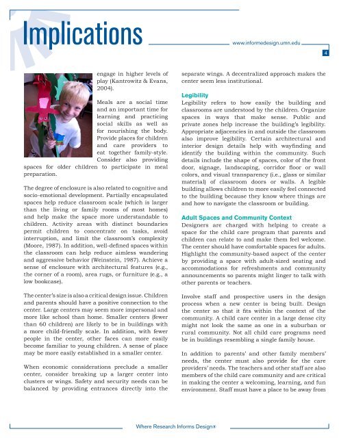 Community-Based Child Care Settings: Vol. 6, Issue 1 - InformeDesign